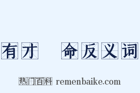 有才無命反义词是什么意思的图片